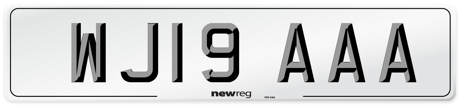WJ19 AAA Number Plate from New Reg